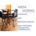 Ver mais imagens de Jogo Mesa 70x70 Preta para Sorveterias e Restaurantes com 4 Cadeiras Iso Roxa