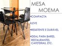 Ver mais imagens de Jogo Mesa 70x70 Preta para Sorveterias e Restaurantes com 4 Cadeiras Iso Roxa