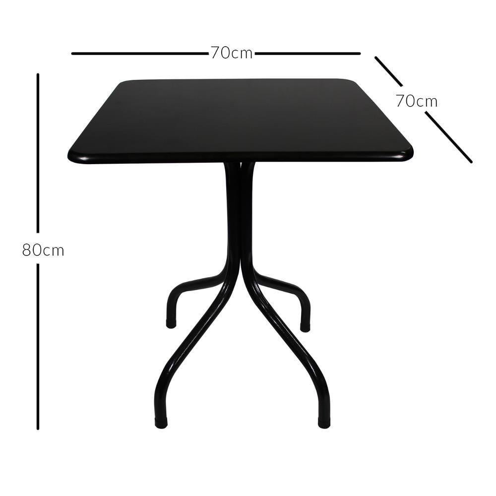 Jogo Mesa 70x70 Preta para Sorveterias e Restaurantes com 4 Cadeiras Iso Roxa - 3