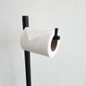 Suporte Porta Papel Higiênico Preto de Chão Papeleira Quadrada Banheiro Lavabo - 4