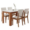 Ver imagem 2 de Conjunto Sala de Jantar Mesa 1,10m Place 4 Cadeiras Linda Viero