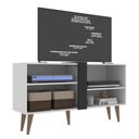 Ver imagem 2 de Rack P/ TV Até 43" Duque com Duas Prateleiras - Cor Branco com Preto
