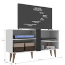 Ver imagem 4 de Rack P/ TV Até 43" Duque com Duas Prateleiras - Cor Branco com Preto