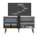 Ver imagem 3 de Rack P/ TV Até 43" Duque com Duas Prateleiras - Cor Branco com Preto