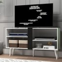 Ver imagem 1 de Rack P/ TV Até 43" Duque com Duas Prateleiras - Cor Branco com Preto