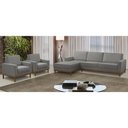 Ver imagem 1 de Kit Sofá 3 Lugares 2,10m com Chaise Le e 2 Poltronas Living Gabi Linho Cinza Madelina Decor
