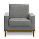 Ver imagem 6 de Kit Sofá 3 Lugares 2,10m com Chaise Le e 2 Poltronas Living Gabi Linho Cinza Madelina Decor