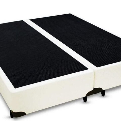 Base Box Casal Síntetico Bege 138x188x28