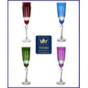 Ver imagem 1 de Kit 4 Taça Cristal Bohemia Lapidada para Chá mpagne Modelo Elizabeth Colorida - Colorido