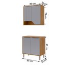 Ver imagem 4 de Balcão com Aéreo Celeste 80 Cm com 4 Portas Cinamomo/platina