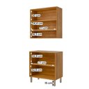 Ver imagem 3 de Balcão com Aéreo Celeste 80 Cm com 4 Portas Cinamomo/platina