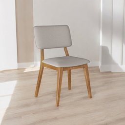Cadeira Siena 52x82cm Estofada Tecido Linho Bege e Madeira Maciça - 3
