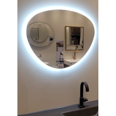 Espelho orgânico decorativo iluminado com led frio 60x80cm Woodglass orgânico led frio 60x80cm