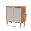 Ver imagem 4 de Balcão Divina 80 Cm para Cozinha com 2 Portas Cinamomo/off White