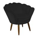 Ver imagem 2 de Poltrona Decorativa Estofada Para Quarto Closet Pétala Suede Preto - LM DECOR