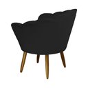 Ver imagem 3 de Poltrona Decorativa Estofada Para Quarto Closet Pétala Suede Preto - LM DECOR