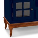 Ver imagem 4 de Conjunto Rack 60812 + Painel 50513 para Sala Pés Luiz Xv 2 Gavetas 2 Portas - Azul Petróleo/imbuia