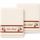 Ver imagem 1 de Kit 4 Toalhas de Mãos e Lavabo Natalina 30x50cm 100% Algodão 400g-m² Macia Creme Bene Casa