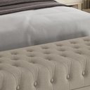 Ver imagem 5 de Puff Baú Bellmont em Linho Bege 1,40m com Botonê Pés em Madeira Elegante e Moderno