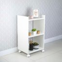 Ver imagem 2 de Estante Multiuso Branco para Quarto Sala com Rodinha 40cm