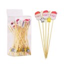 Ver imagem 3 de Kit Palitos de Aperitivo Natal Papai Noel e Estrelas 12cm 50 Unidades em Bambu Prime