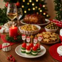 Ver imagem 2 de Kit Palitos de Aperitivo Natal Papai Noel e Estrelas 12cm 50 Unidades em Bambu Prime