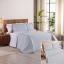 Ver imagem 1 de Kit Cobre Leito + Jogo de Cama Premier Queen 7 Peças Hipercal 200 Fios 80% Algodão, 20% Poliéster