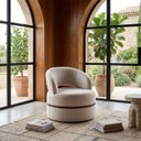 Ver imagem 1 de Poltrona Decorativa Moderna Arredondada Confortável Luxo Paris:Linho Avelã