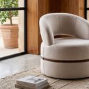 Ver imagem 2 de Poltrona Decorativa Moderna Arredondada Confortável Luxo Paris:Linho Avelã