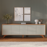 Buffet Premium 5 Portas Naturalle Off White Pés em Madeira - 4