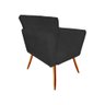 Poltrona Decorativa Maya Suede Preto Pés Madeira Mz Decor - 1