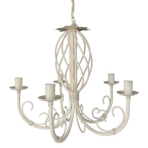 Pendente Provençal de Ferro Rustico de Teto p/ Sala de Jantar Libertas Rosas Artesanato Espiral Vern