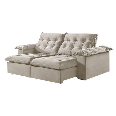 Sofá 2 Lugares Retrátil e Reclinável Martins M-147 Veludo Creme