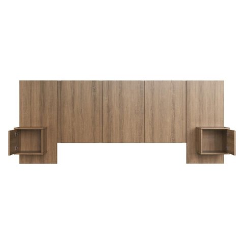 Cabeceira Casal com 2 Mesas de Cabeceira 222cm Multimóveis Cr35454 Mel