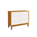 Ver imagem 4 de Quarto de Bebê Guarda Roupa Classic + Cômoda 6 Gavetas Madeira Branco Fosco/Savana