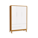 Ver imagem 2 de Quarto de Bebê Guarda Roupa Classic + Cômoda 6 Gavetas Madeira Branco Fosco/Savana