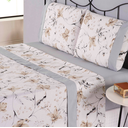 Ver imagem 1 de Jogo de Lençol Casal 4 Pçs Percal 180 Fios Estampado Encantare Ponto Palito Casal/queen/king - Casal