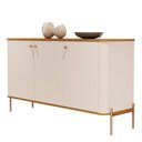 Ver imagem 1 de Buffet Aparador para Sala de Estar 3 Portas Pés em Aço - Off White Nature Bronze
