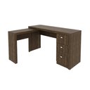 Ver imagem 1 de Mesa para Escritório com Mesa de Apoio e 3 Gavetas Me4101 Nogal Tecnomobili
