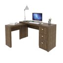 Ver mais imagens de Mesa para Escritório com Mesa de Apoio e 3 Gavetas Me4101 Nogal Tecnomobili