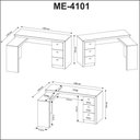 Ver imagem 7 de Mesa para Escritório com Mesa de Apoio e 3 Gavetas Me4101 Nogal Tecnomobili