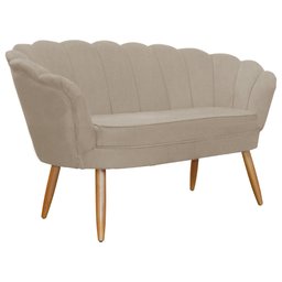 Namoradeira Sofá Pétala 2 lugares Suede Capuccino Visalar Móveis - 3