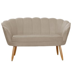 Namoradeira Sofá Pétala 2 lugares Suede Capuccino Visalar Móveis