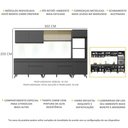 Ver imagem 4 de Armário de Cozinha Completa Modulada Bogotá 5 peças Multimóveis com Led, Vidro Reflecta, Puxador e