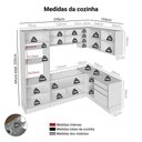 Ver imagem 3 de Armário de Cozinha Completa de Canto 399 Cm Rustic/cinza Lux Madesa 01