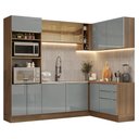 Ver imagem 2 de Armário de Cozinha Completa de Canto 399 Cm Rustic/cinza Lux Madesa 01