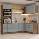 Ver imagem 1 de Armário de Cozinha Completa de Canto 399 Cm Rustic/cinza Lux Madesa 01