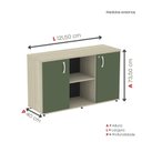 Ver imagem 4 de Armário Credenza 2 Portas Pivotante P25 Cinza/Walnut/Salvia