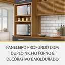 Ver imagem 3 de Cozinha 5 Peças Ripado 2 Paneleiros Princesa 100% Mdf Nesher - Freijó com Grafite