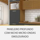 Ver imagem 2 de Cozinha 5 Peças Ripado 2 Paneleiros Princesa 100% Mdf Nesher - Freijó com Grafite